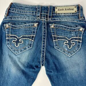 Rock Revival Amy Capri Jeans Sz 25 Medium Wash Stretch Denim Cropped 28” Inseam